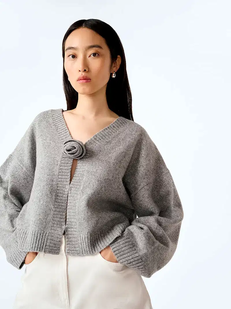 Dylan Cardigan in Grey Marl