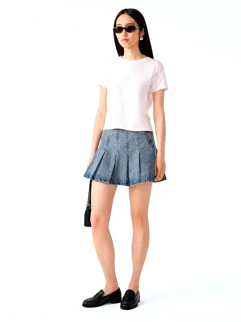 Echo Skirt in Light Wash