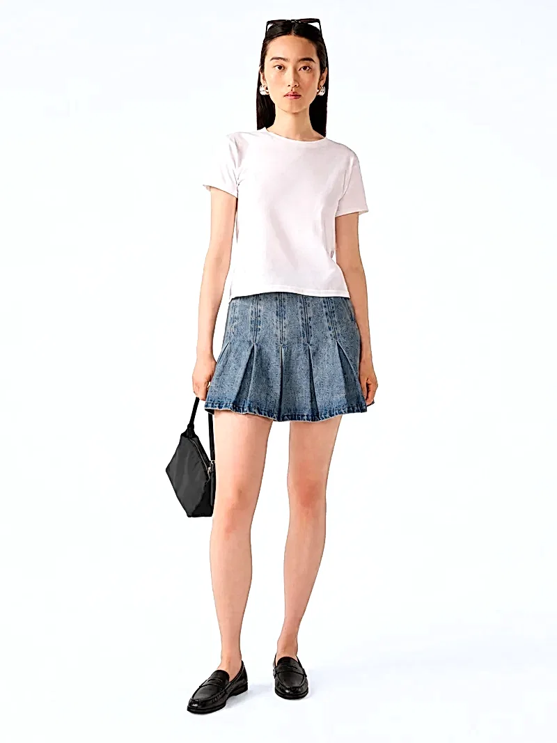Echo Skirt in Light Wash