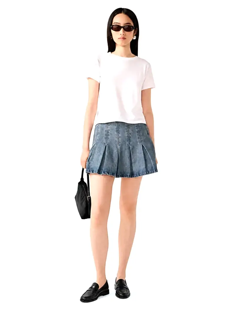 Echo Skirt in Light Wash