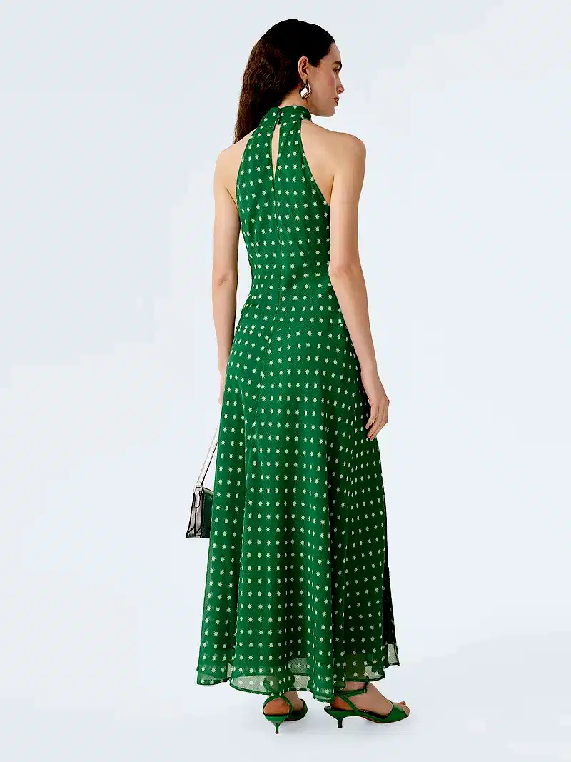 Elsie Dress in Green Starburst
