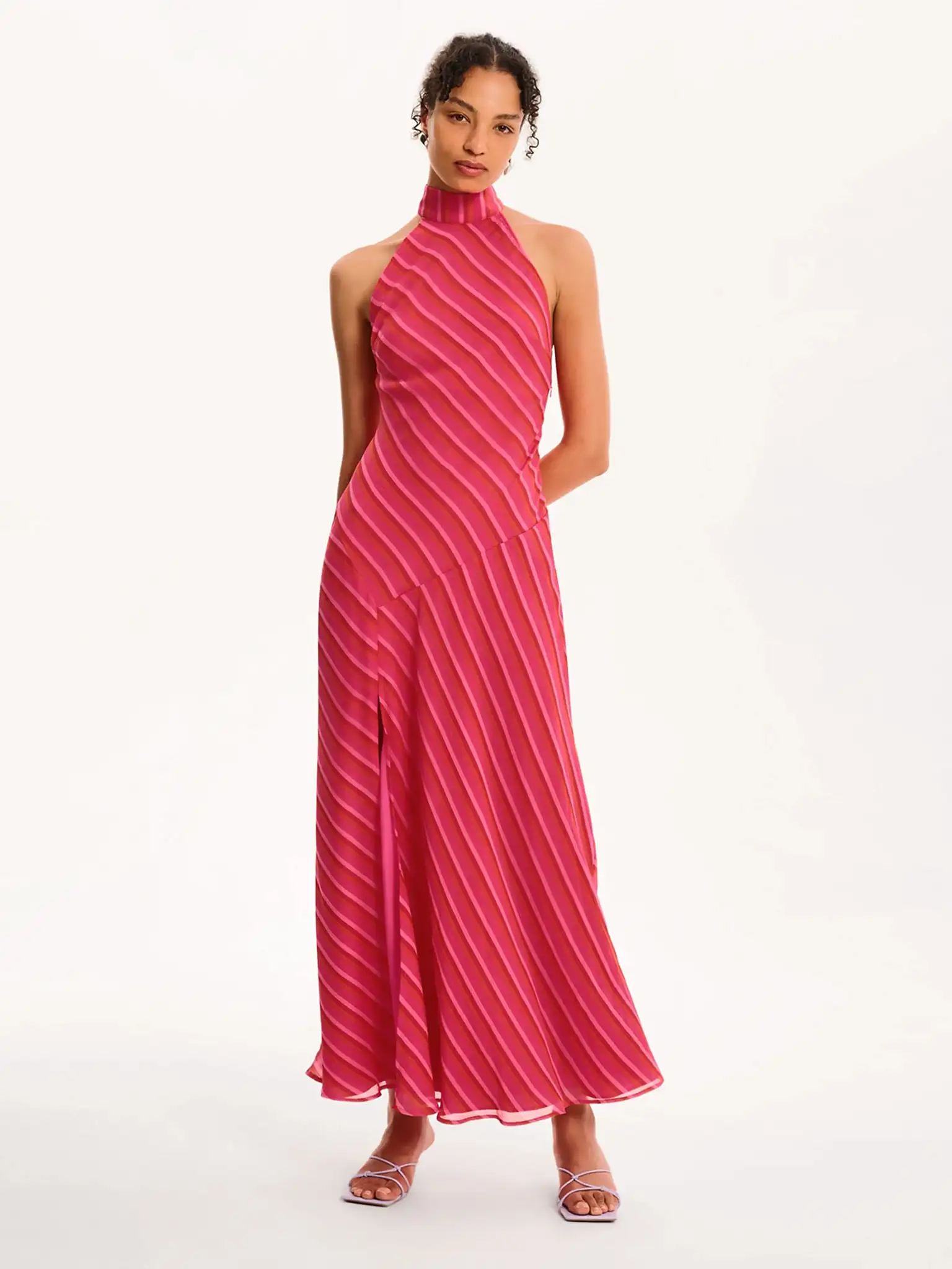 Elsie Striped Dress in Pink and Orange