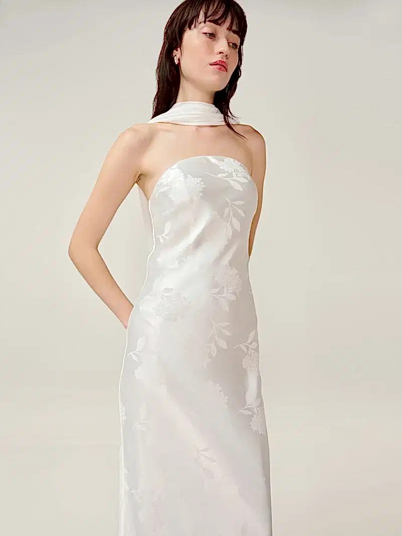 Faith Jacquard Dress in Ivory