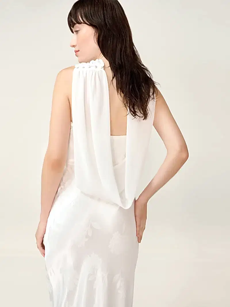 Faith Jacquard Dress in Ivory