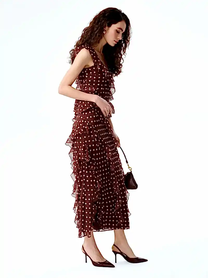 Francie Top in Brown Starburst Print