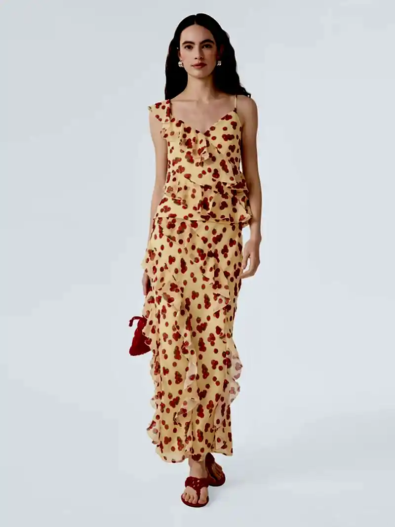 Darline Skirt in Tomato Print