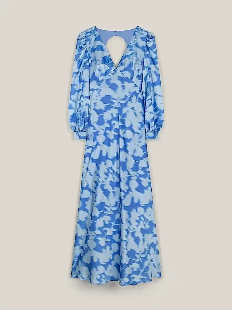 Francoise Dress in Blue Blurred Floral