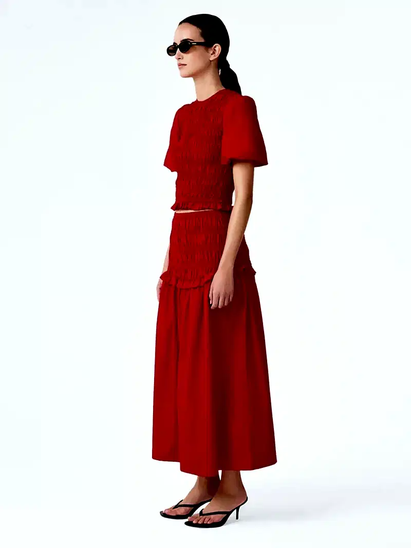 Haley Skirt in Barbados Cherry