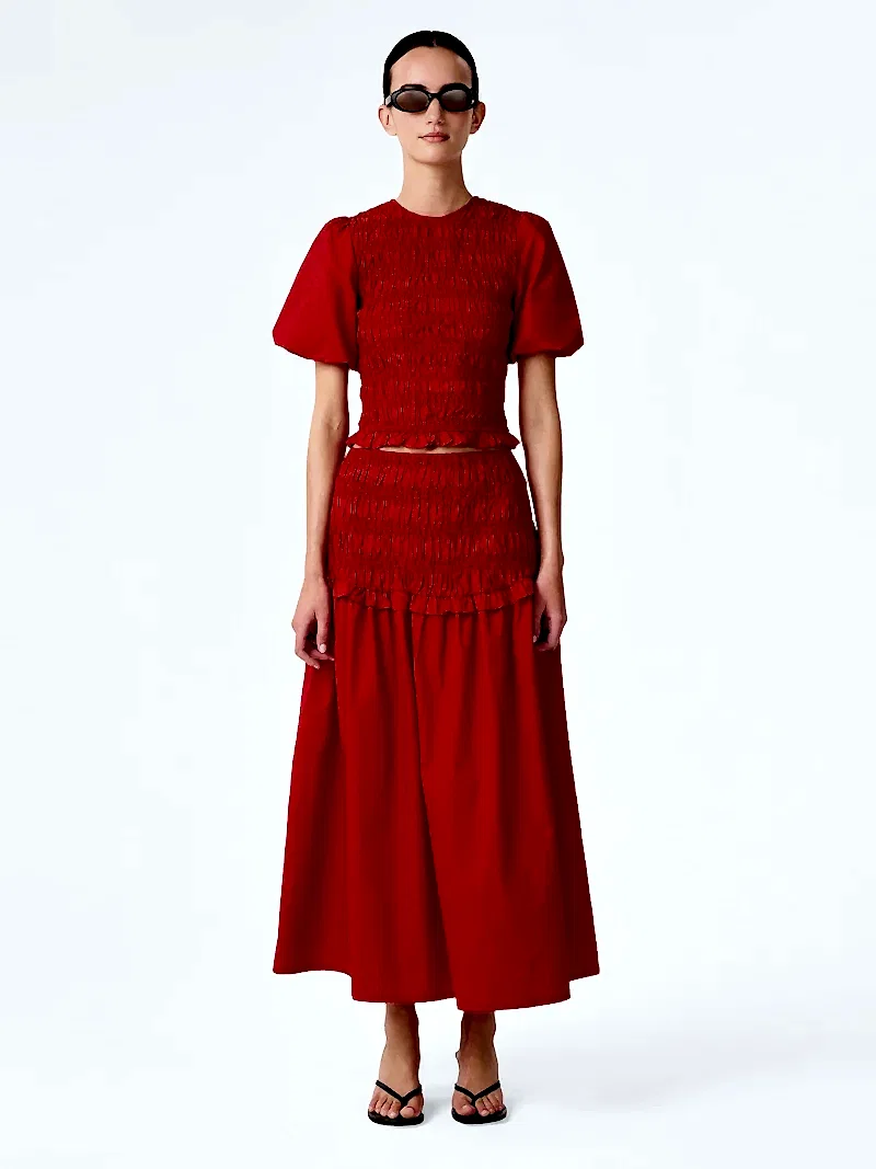 Haley Skirt in Barbados Cherry