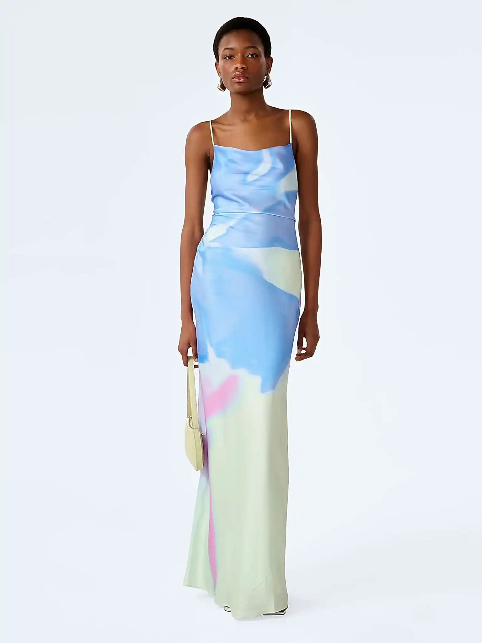 Ginny Dress in Mint Glitched Floral Placement