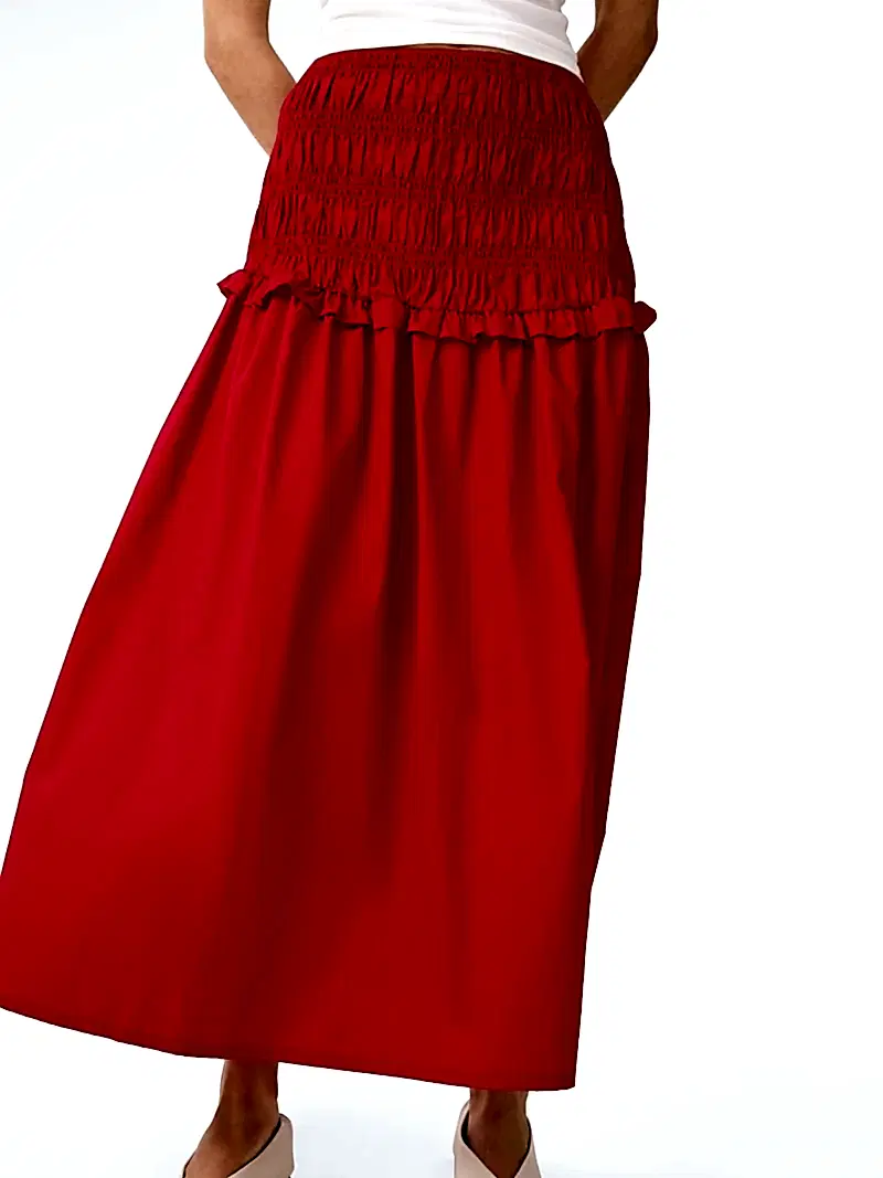 Haley Skirt in Barbados Cherry
