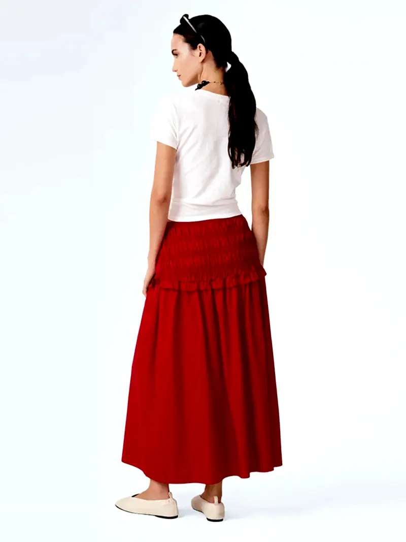 Haley Skirt in Barbados Cherry