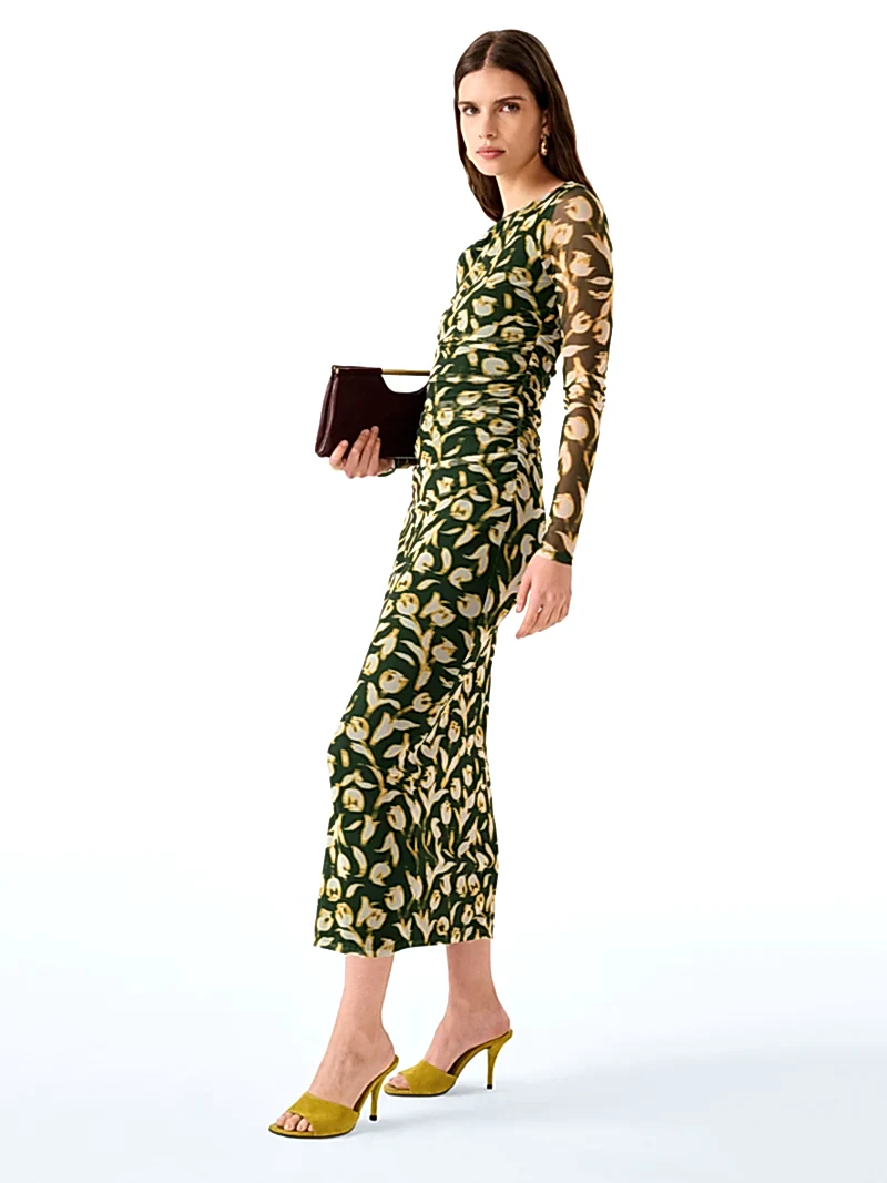 Hollis Dress in Blurred Tulip Print