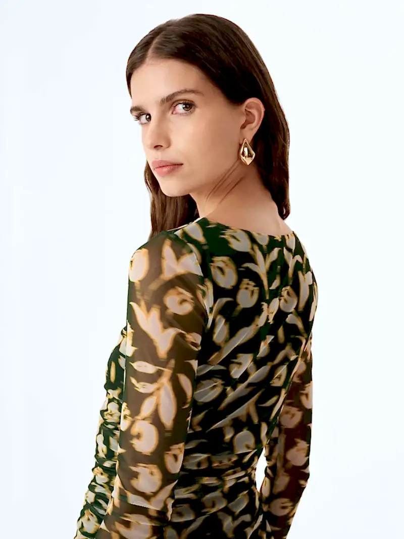 Hollis Dress in Blurred Tulip Print