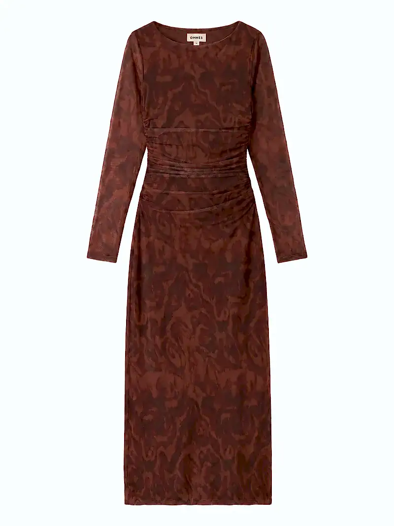 Hollis Dress in Woodgrain Print