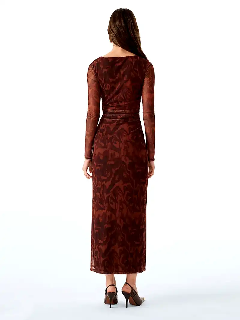 Hollis Dress in Woodgrain Print