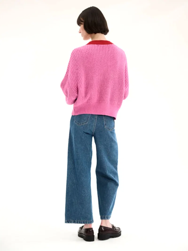 Hopper Cardigan in Pink and Red
