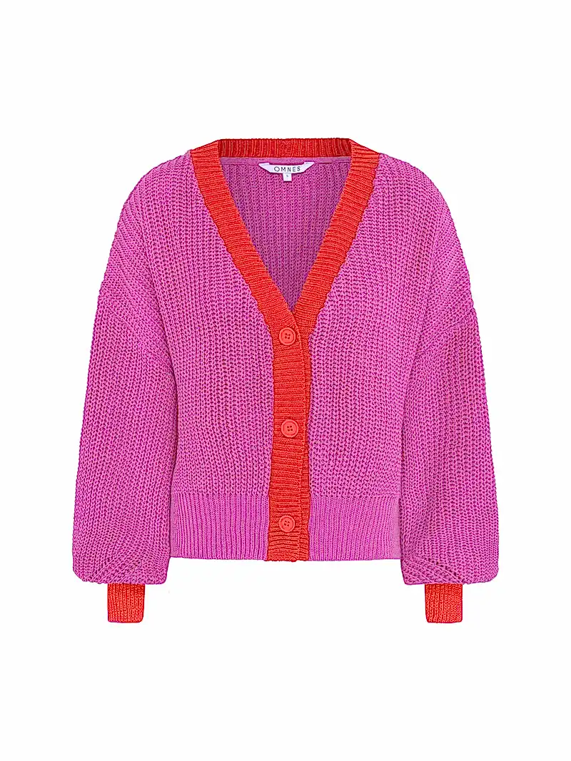 Hopper Cardigan in Pink and Red