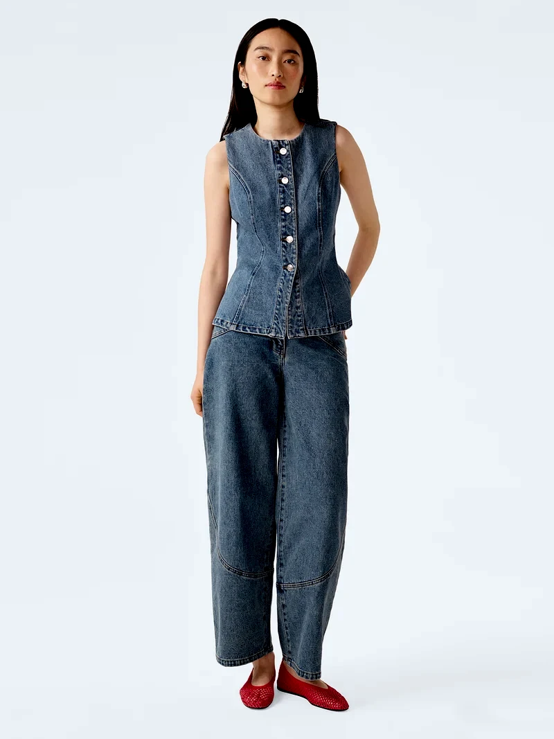 Inez Waistcoat in Light Wash