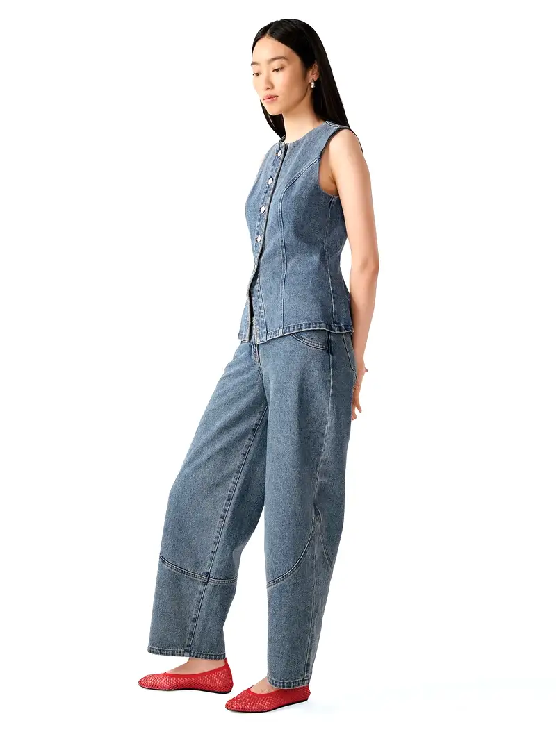 Inez Waistcoat in Light Wash