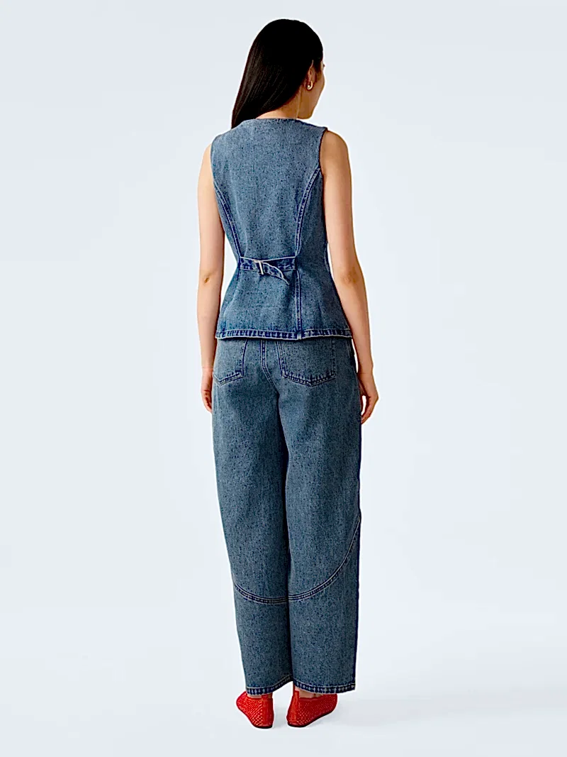 Inez Waistcoat in Light Wash