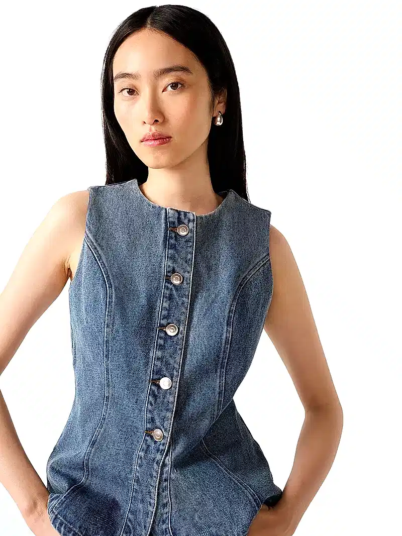 Inez Waistcoat in Light Wash