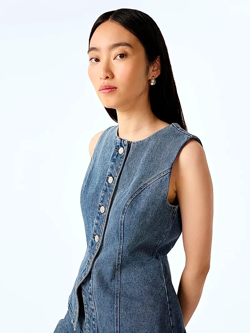 Inez Waistcoat in Light Wash