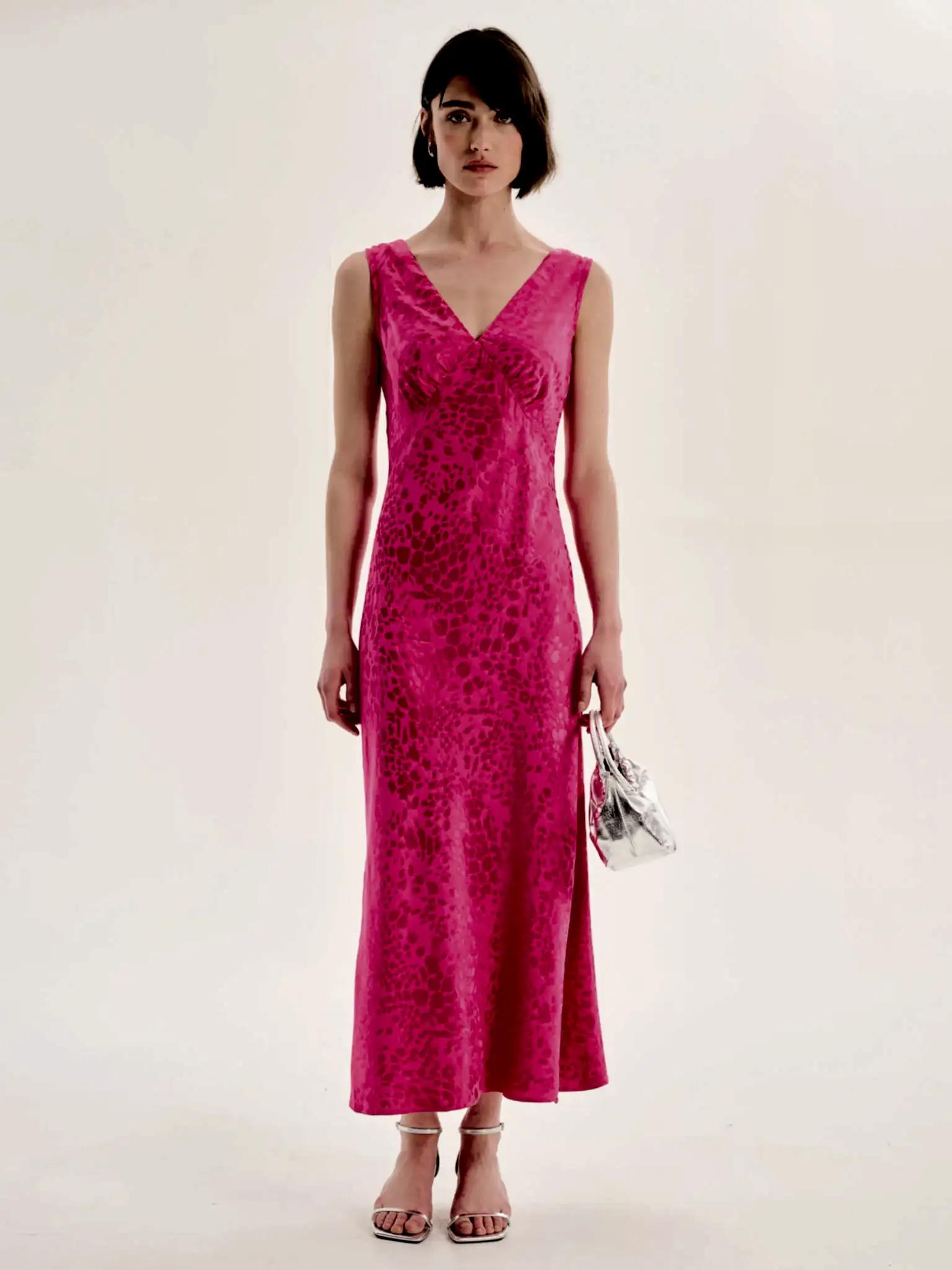 Iris Maxi Dress in Cerise Pink