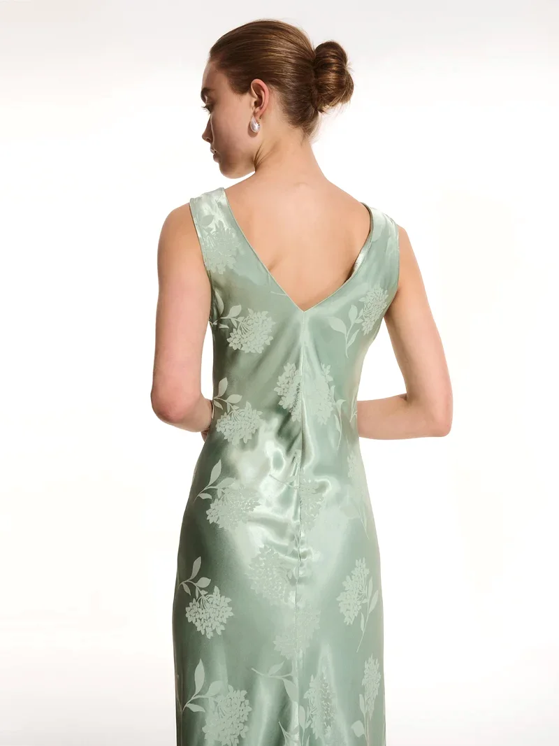 Iris Jacquard Dress in Sage