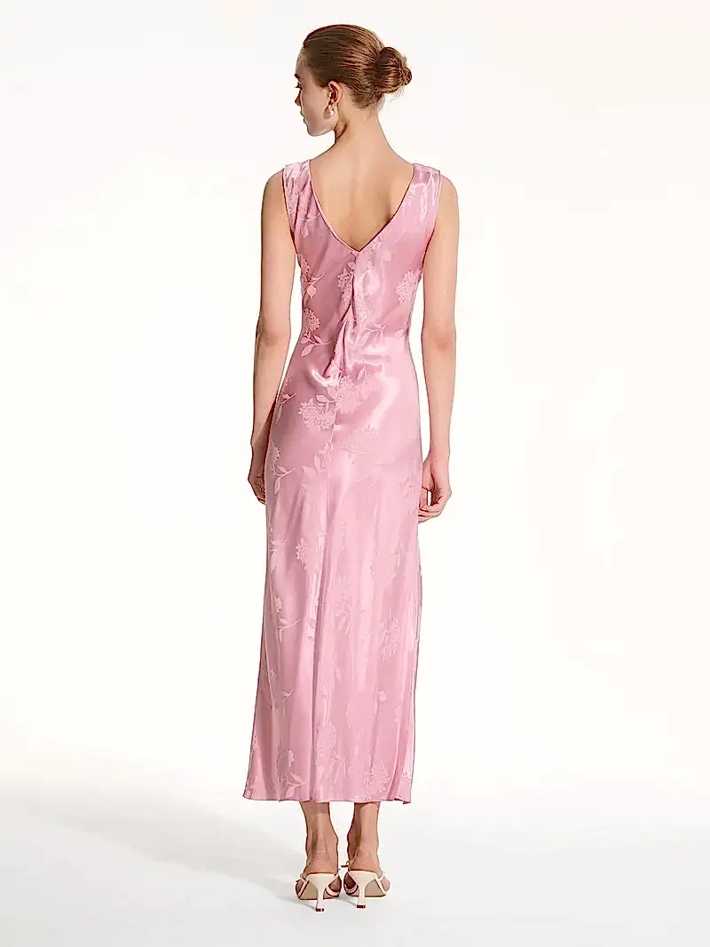 Iris Jacquard Dress in Vintage Pink