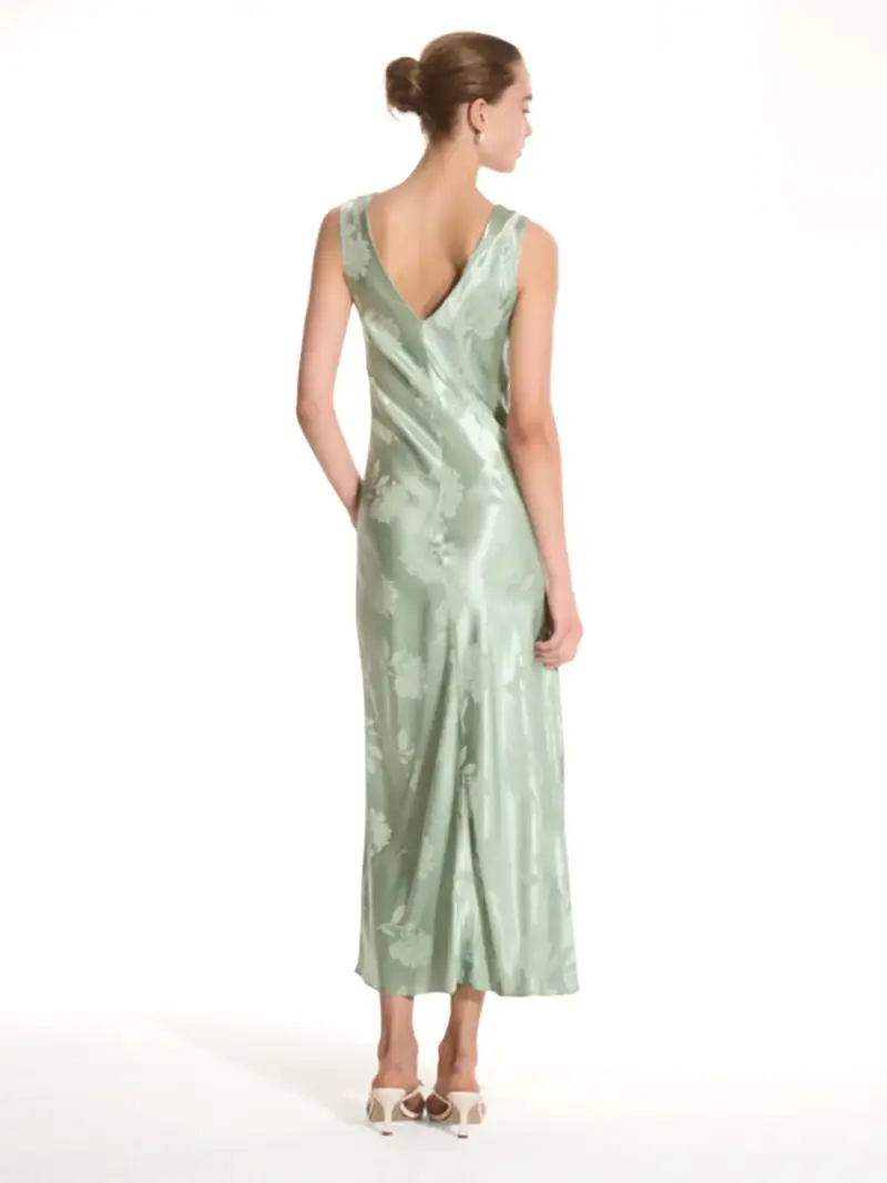 Iris Jacquard Dress in Sage