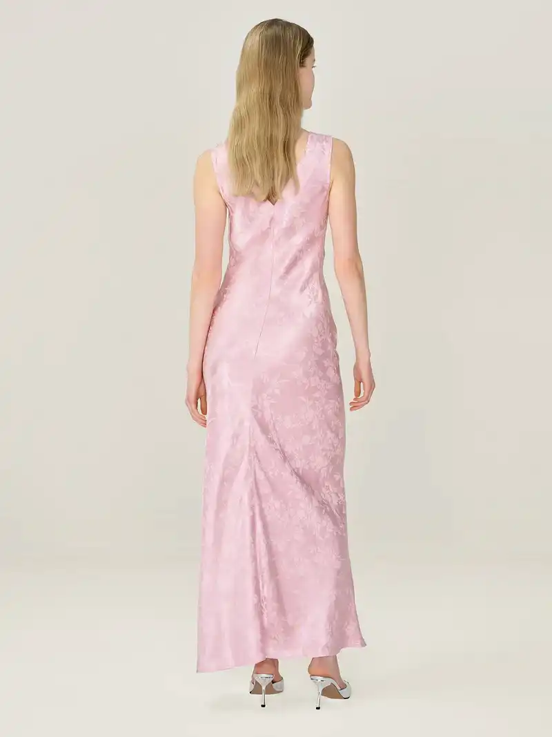 Iris Jacquard Dress in Bleached Mauve