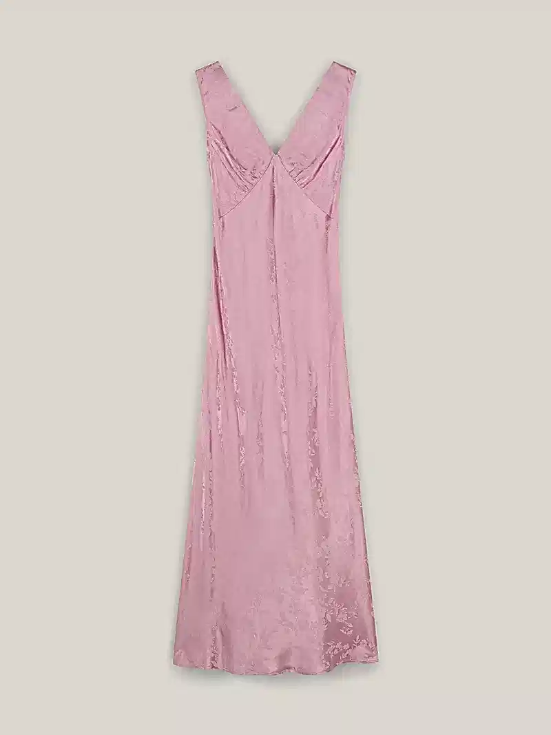 Iris Jacquard Dress in Bleached Mauve
