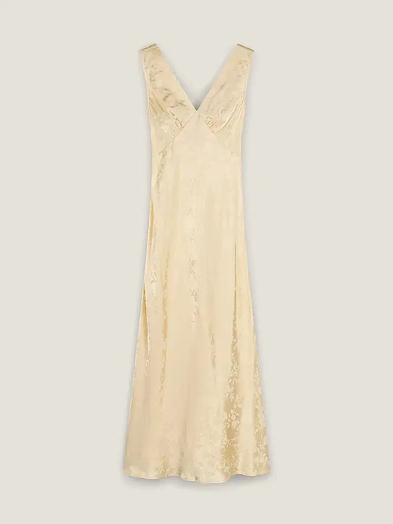 Iris Jacquard Dress in Double Cream