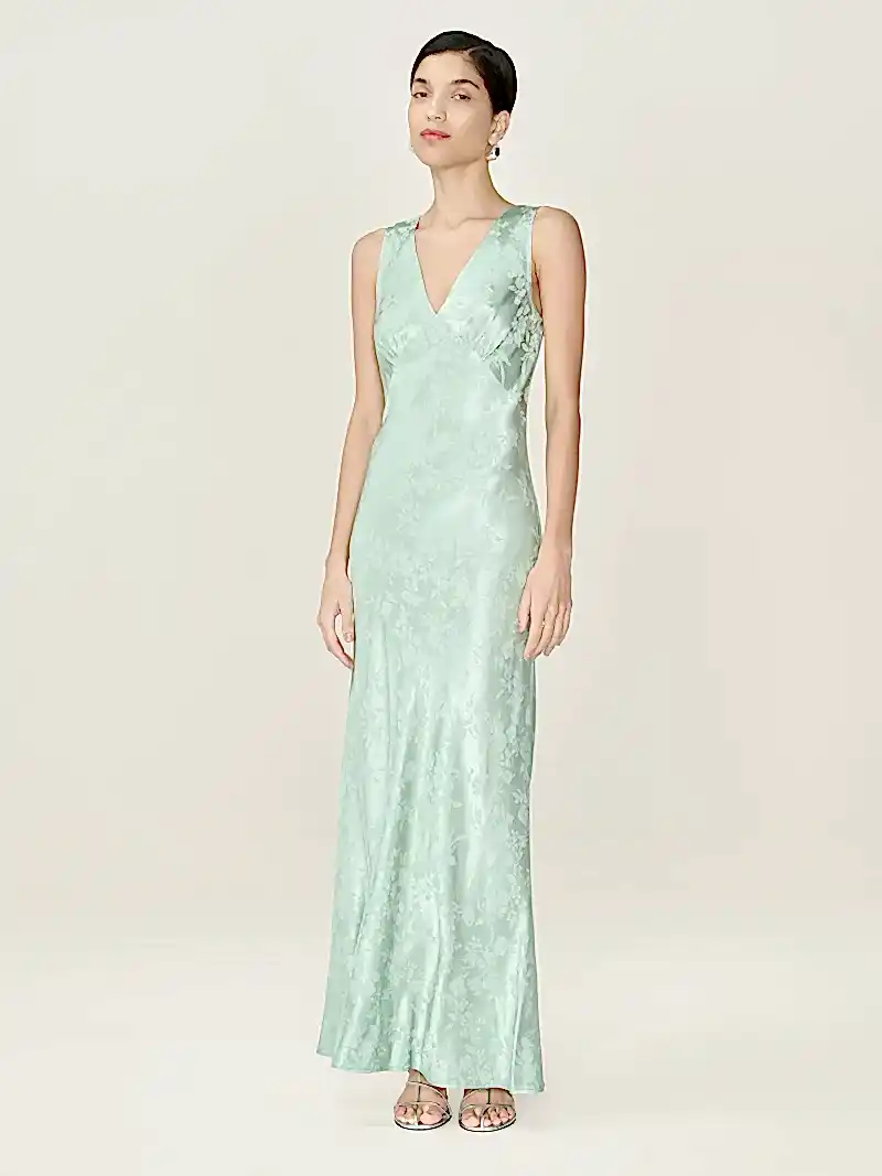 Iris Jacquard Dress in Sage