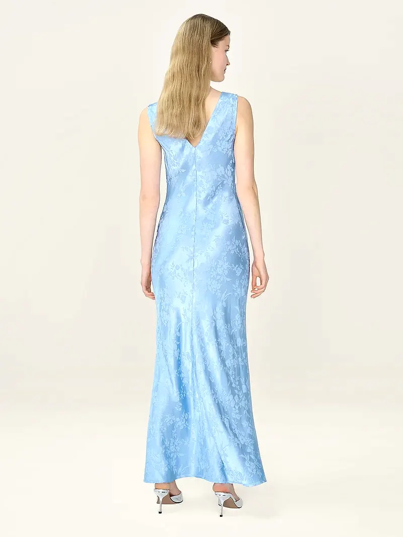 Iris Jacquard Dress in Vista Blue