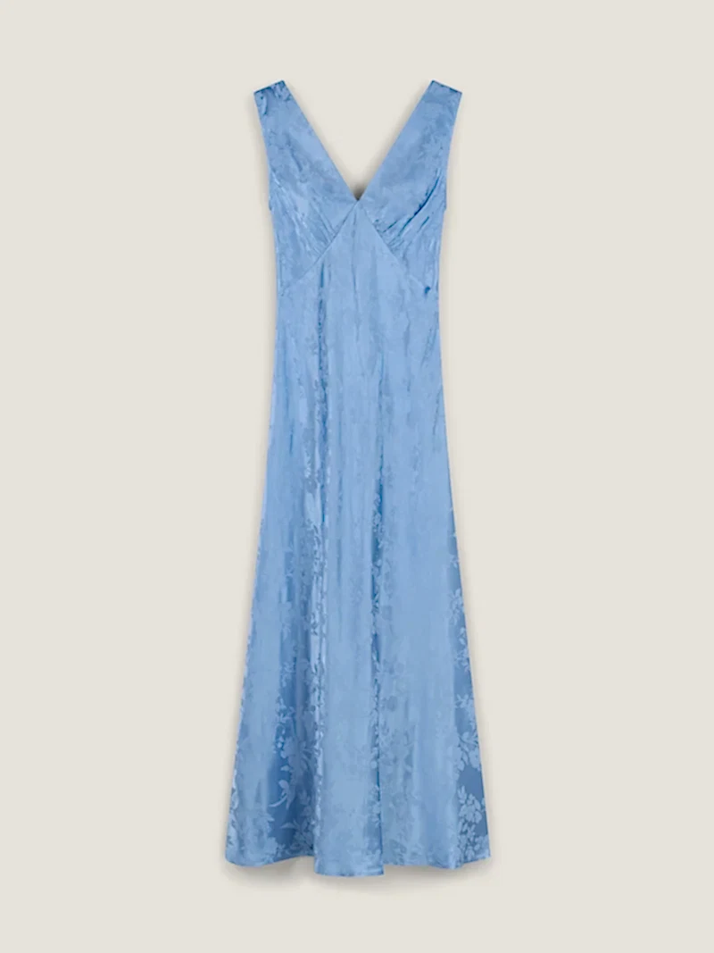 Iris Jacquard Dress in Vista Blue