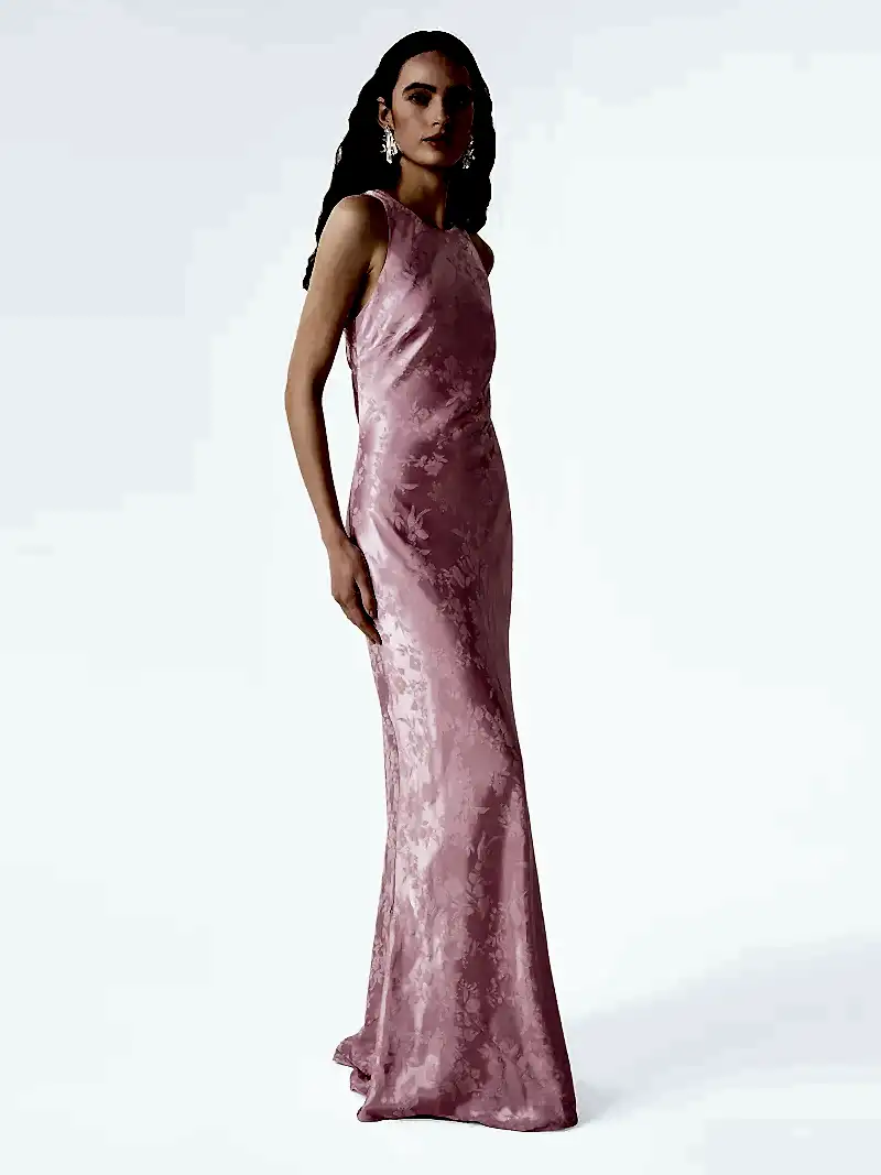 Jai Jacquard Dress in Bleached Mauve