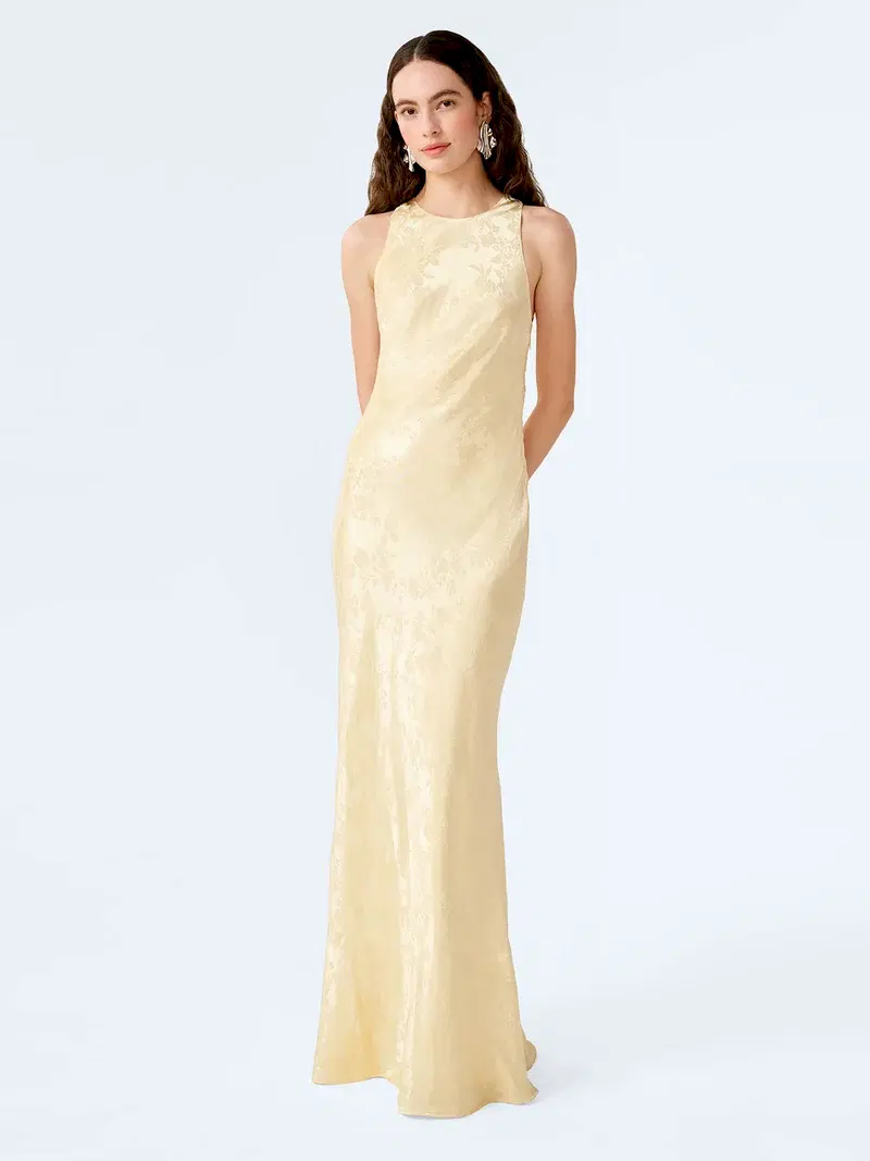 Jai Jacquard Dress in Double Cream