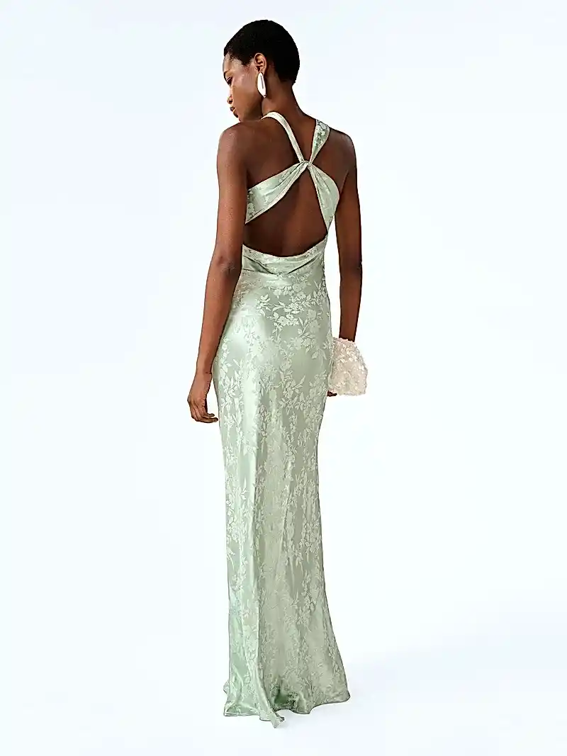 Jai Jacquard Dress in Sage