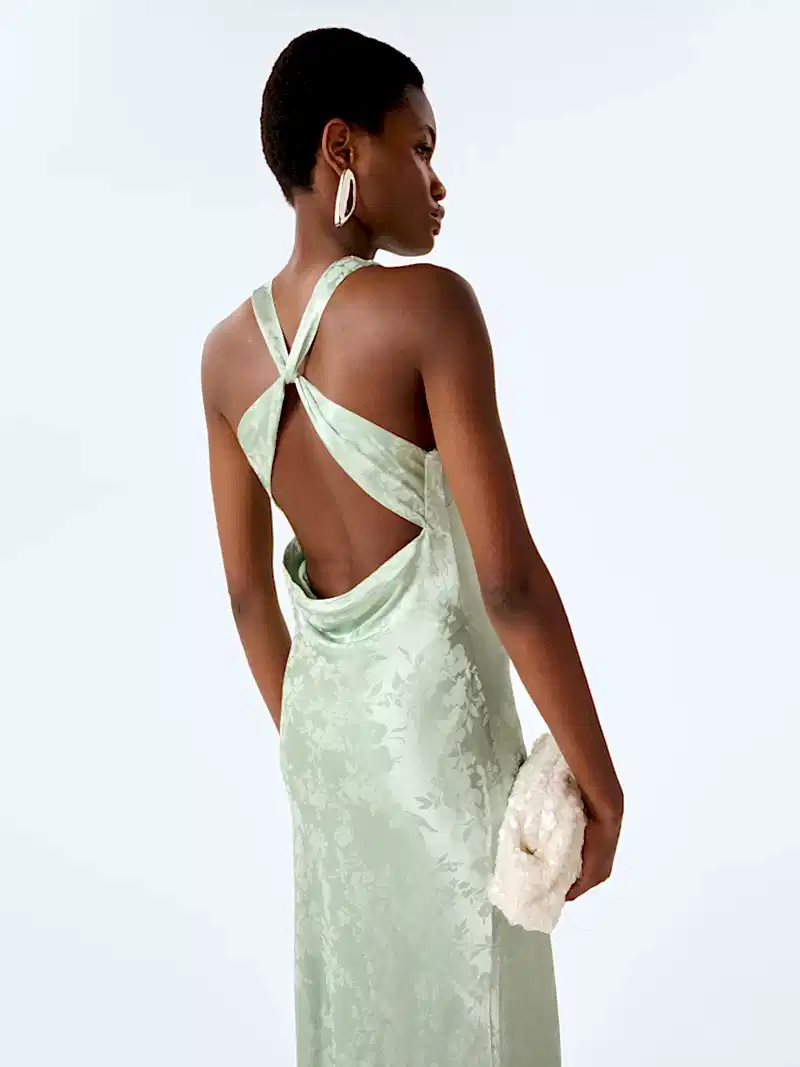 Jai Jacquard Dress in Sage