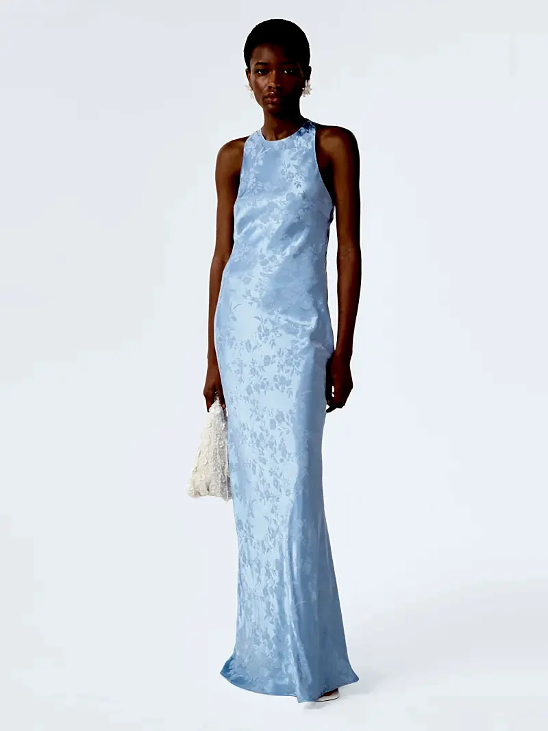 Jai Jacquard Dress in Vista Blue