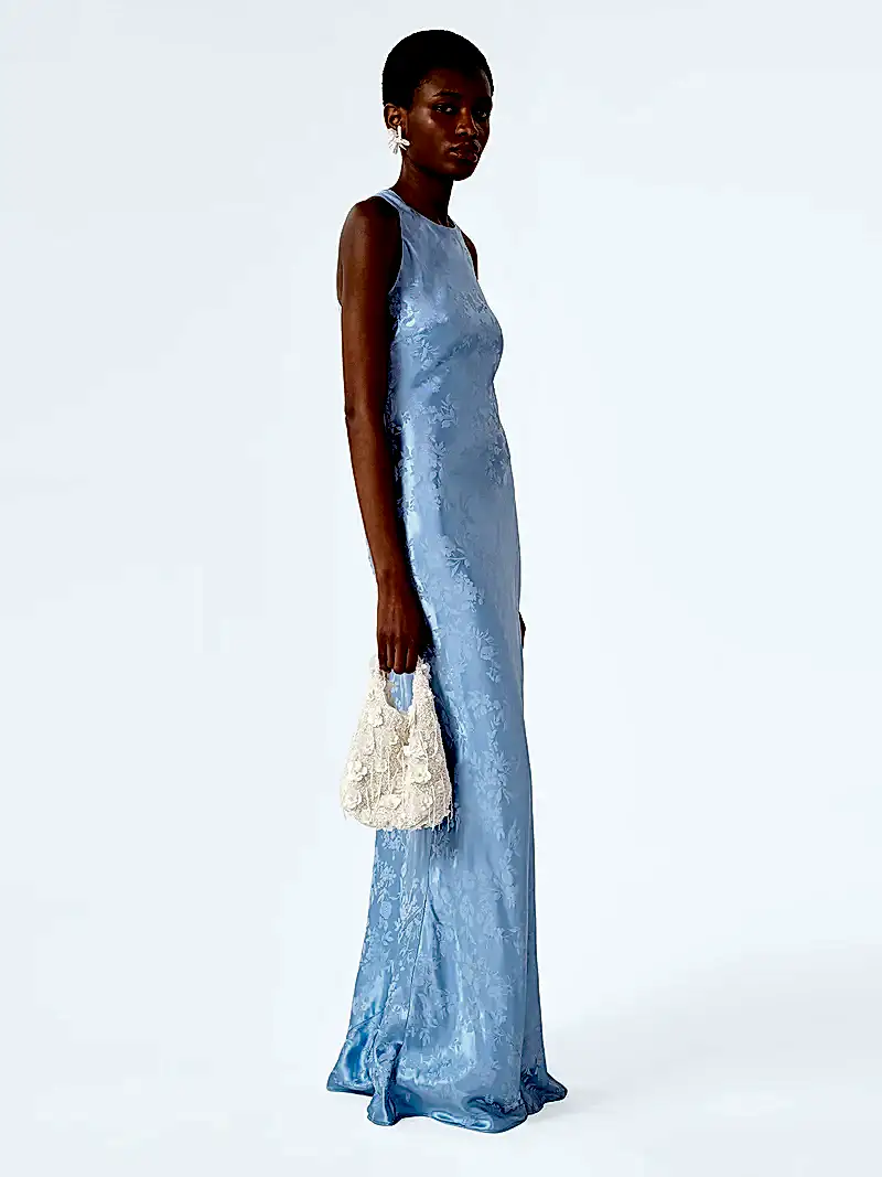 Jai Jacquard Dress in Vista Blue
