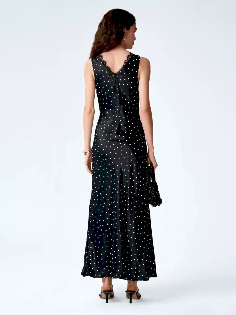 Jennifer Dress in Black Polka Dot