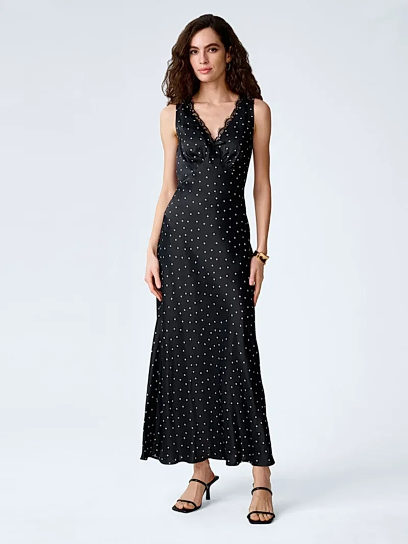 Jennifer Dress in Black Polka Dot