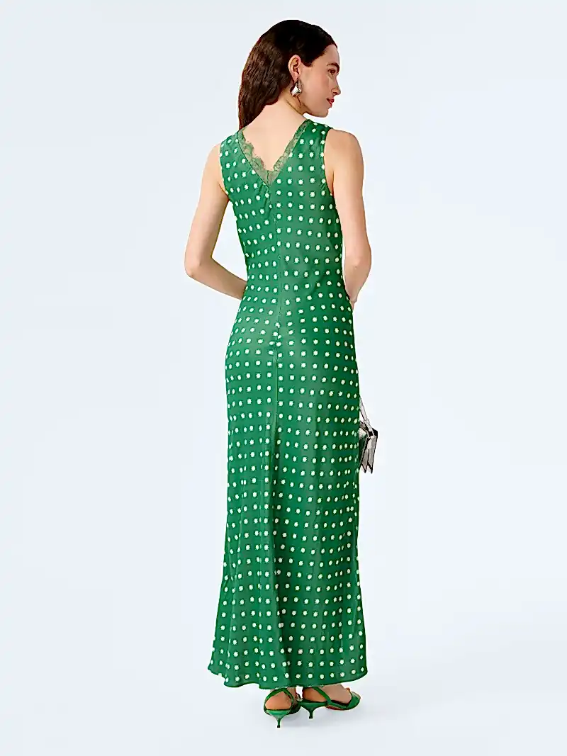 Jennifer Dress in Green Starburst Print