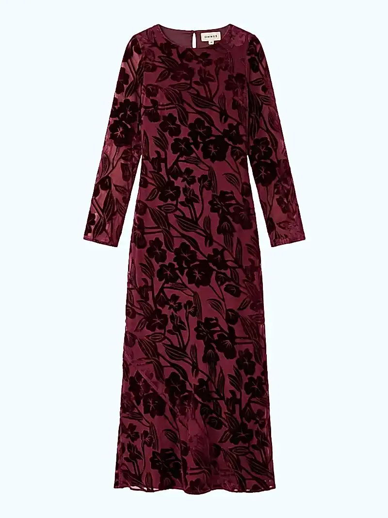 Juniper Dress in Deep Wine Devore