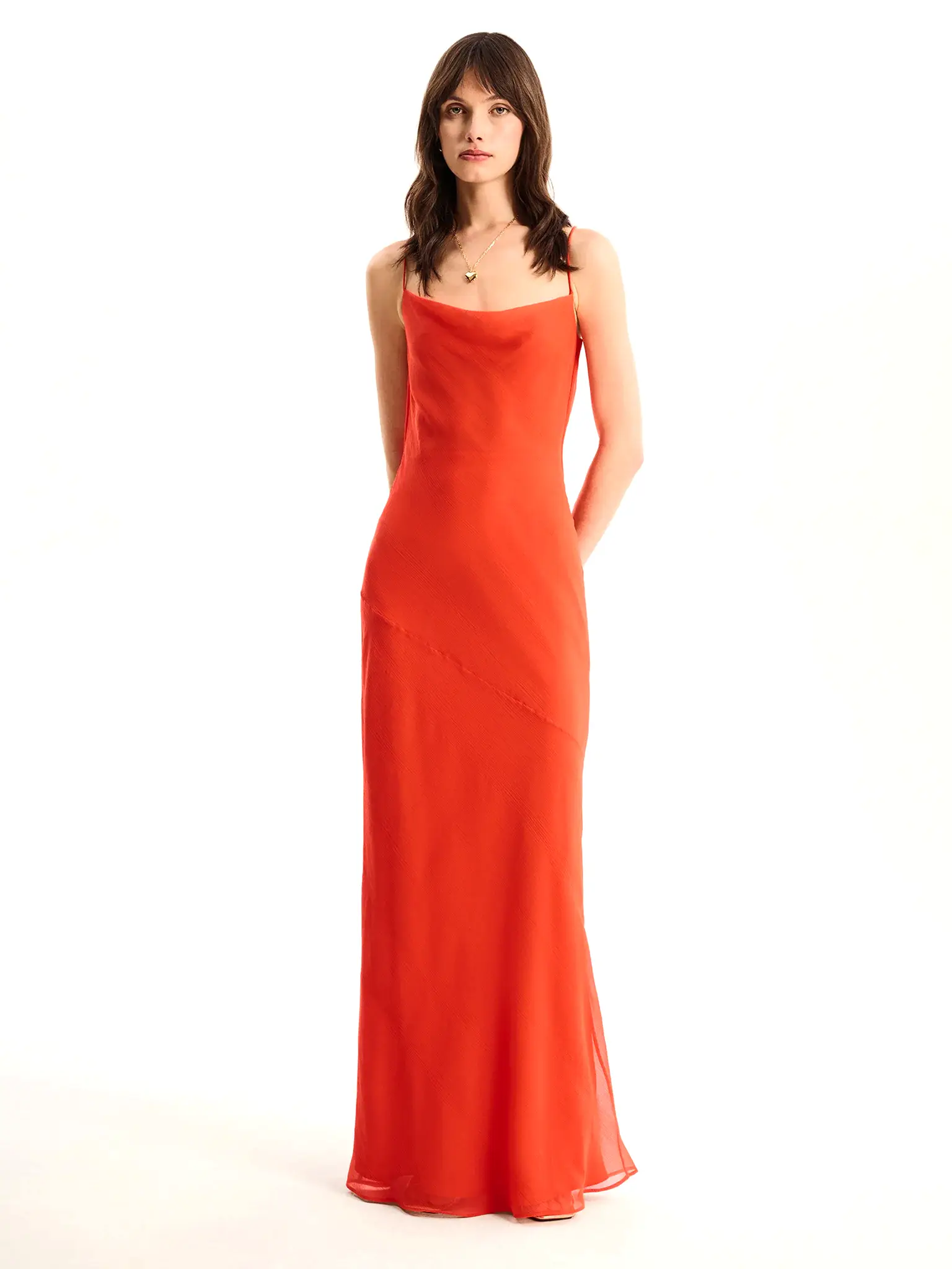 Koko Chiffon Dress in Orange