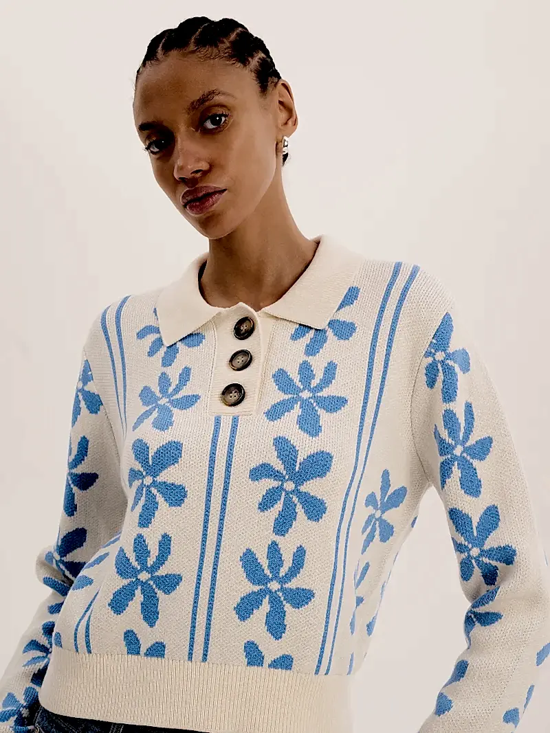 Loren Jumper in Blue and Cream