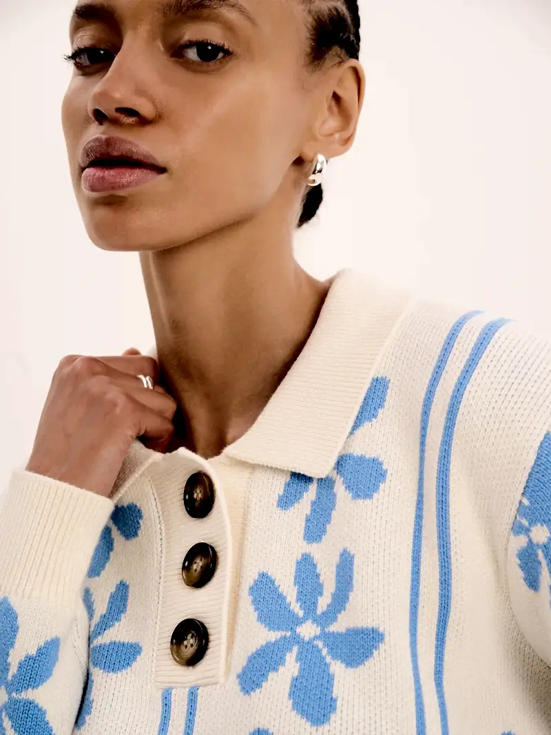 Loren Jumper in Blue and Cream